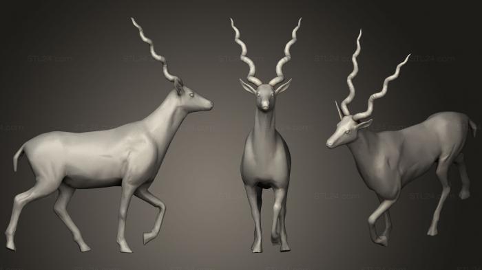 Статуэтки животных (АНТИЛОПА НИЗКОПОЛИЯ108, STKJ_0702) 3D модель для ЧПУ станка
